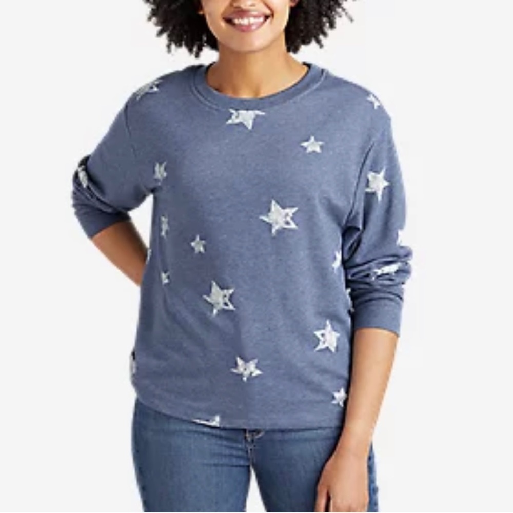 Eddie Bauer Star Print Terry Sweatshirt